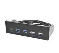 Hub USB frontal USB 3.1 Gen2 de 5,25 pulgadas: 2 puertos USB 3.0 + 2 puertos USB 2.0 + 1 puerto USB-C con conector tipo E