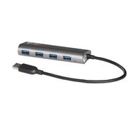 Hub USB i-tec Metal USB 3.0 4 Puertos Alimentado Externo 5000 Mbit/s Gris