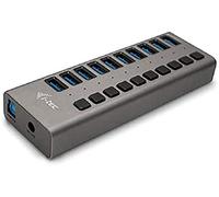 Hub USB i-Tec U3CHARGEHUB10 10 Puertos USB 3.0 Carga Rápida 48W Gris Protección Avanzada