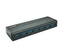Hub USB - Lindy - 43228 - 7 Puertos - 5000 Mbit/s - Alimentación CC - Negro