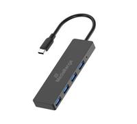 Hub USB Mediarange MRCS508 USB-C 4 Puertos USB 3.0 5Gbps Plug&Play Negro