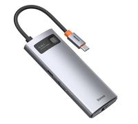 HUB USB multifuncional 6 en 1 USB-C PD HDMI 3x USB 3.2 RJ45 Gris