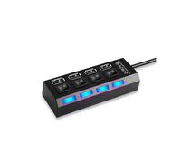 Hub USB multipuerto - RNCYN - 4 puertos - USB 2.0 - Negro - 18x7x6 cm - Cable de 40 cm - Velocidad de 480 Mbps - Cobre puro