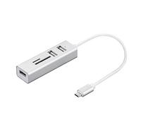 Hub USB Nilox NX090301141 3 Puertos Type-C Lector SD MicroSD Plata