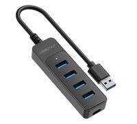 Hub USB para computadora portátil, Hub USB 3.0 de 4 Puertos,Adaptador multipuerto USB - Plug and, Hub USB de 4 Puertos, Hub USB 3.0 múltiple, Transferencia rápida de Datos, Extensor USB para Comp