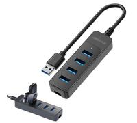 Hub USB para ordenador portátil - Distribuidor de puerto USB - Plug and Play, hub USB de 4 puertos, múltiples concentradores USB 3.0, de datos rápido, alargador USB para ordenador portátil, teclado
