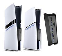 Hub USB para PS5 Pro/Slim, divisor de expansión de alta velocidad de 6 puertos con 4 puertos USB-A 2.0 + 1 puerto de carga USB + 1 puerto USB-C 3.0, compatible con conectores frontales de consola