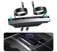 Hub USB para Tesla Model 3 Model Y Resistente al Agua, Cargador rápido de teléfono para Accesorios Model Y/3, estación de Acoplamiento retráctil multipuerto 2024, 2023, 2022, 2021, Consola Central