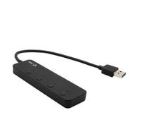 Hub USB QUO I-Tec 4 Puertos USB 3.2 Gen 1 5 Gbps Metal Interruptores LED Negro