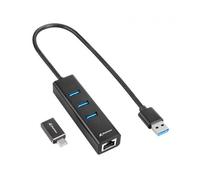 SHARKOON HUB 3 PUERTOS USB 3.2 + RJ45
