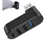 Hub USB Splitter - Divisor de puerto USB, divisor de 4 puertos USB 3.0 | Expansor USB giratorio divisor USB 3.0 expansor divisor multipuerto USB expansor estación adaptador USB