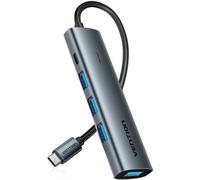 Hub USB Tipo-C 3.0 Vention TGZHB/ 3xUSB/ 1xUSB Tipo-C PD/ Gris