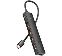 Hub USB Tipo-C 3.2 Vention CKCBB/ 4xUSB/ 1xUSB Tipo-C PD