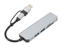 Hub USB Tipo C 5 en 1, Puertos de Datos USB 3.0 de Súper Velocidad de 5 Gbps, Lector de Tarjetas de Memoria para Teléfono, Tableta, Fácil Plug and Play, Transmisión de Energía