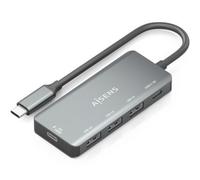 Hub USB Tipo-C Aisens A109-0945/ 3xUSB/ 1xUSB Tipo-C/ 1xUSB Tipo-C PD/ Gris