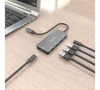 Aisens Hub USB Tipo-C A109-0945 – USB 3.1, 1x PD 100W, 1x USB-C 3.0, 3x USB-A, Gris 15 cm