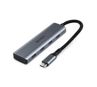Hub USB tipo C Lindy 4 puertos USB 3.2 Gen 2 aluminio gris hasta 10000 Mbit/s