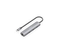 Hub USB Type-C - AISENS - 3xUSB Type-C - 1xRJ45 - Gris - USB 3.1 Gen1 - Ethernet Gigabit