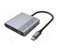 Hub USB; USB 3.2 Gen 1; Cablexpert; PnP; gris A-CM-COMBO3-04