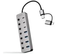 NANOCABLE 10.16.4510 - HUB USB-C+USB-A/M a 4xUSB-A + 3xUSB-C 3.0 + USB-C 5V