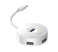 Hub USB y concentrador USB C a multiUSB 3.0 divisor USB 3.0 para MacBook Pro Air Laptop Computer 4 puertos USB múltiple tipo C (color: blanco-tipo-C)