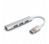Hub USB3.0 de 4 Puertos, convertidor de Adaptador de aleación de Aluminio de Ultra Alta Velocidad, Compatible con XP/Vista / 7/8 OS X, con Soporte USB, Plug and Play.