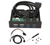 Hub USB3.0 de Panel Frontal de 3,5 Pulgadas, Adaptador de Soporte Combinado Interno de 4 Puertos de Alta Velocidad para PC de Escritorio Bahía de Disquete de 3,5 Pulgadas