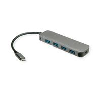 VALUE Hub USB 3.2 Gen 1, 4X, Cable de conexión Tipo C, con 1 Puerto PD