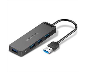 Hub VENTION 3.0 con 4 Puertos Ultrafino - Multiplicador para Mac Mini/Pro, PC/Pen Drive/Surface Pro/XPS/PS5/PS4 etc. (USB A, 1m)