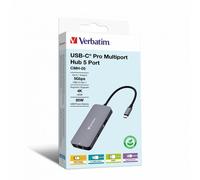 Hub Verbatim 5 puertos 5 Gb/s modelo CMH-05 con HDMI, USB-C PD y Ethernet