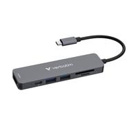 Hub Verbatim 6 puertos 5000 Mbit/s modelo 32156 con HDMI y lector tarjetas