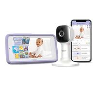 HUBBLE CONNECTED Nursery PAL Cloud Touch Smart WiFi - Monitor de bebé con Pantalla táctil HD a Color de 5 Pulgadas, Unidad para Padres, además de Sonidos relajantes precargados, Canciones de Cuna e