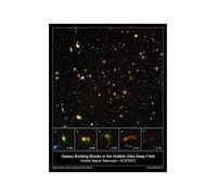 Hubble Telescope - Galaxy Building Blocks in Ultra Deep Field - Large - Semi Gloss - Framed