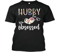 Hubby Obsessed Heart Arrow Wife Gift t-Shirt,Round Neck Short Sleeve T-Shirt Top 100% Cotton S-4XL