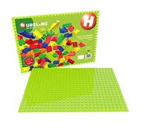 Hubelino Placa Base #420312 560 (20 x 28 Puntos, 32 x 44,8 cm) en Verde Claro, Compatible con Grandes Bloques de construcción de Otros Fabricantes, Fabricado en Alemania