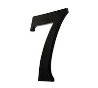 HUBER número de casa 7 de aluminio 20 cm I números de casa para puerta I Número de casa XL I placas de número de casa en noble diseño negro 3D, con recubrimiento de polvo