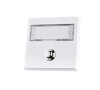 HUBER Pulsador de timbre de superficie de metal - con placa de identificación extra grande para nombres largos y dobles - timbre de superficie I con retroiluminación LED