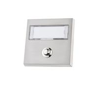 HUBER Pulsador de timbre de superficie de metal - con placa de identificación extra grande para nombres largos y dobles - timbre de superficie I con retroiluminación LED