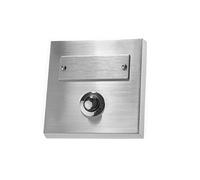 HUBER Pulsador de timbre de superficie de metal - con placa de identificación - timbre de superficie I pulsador de latón cromado - timbre puerta frontal
