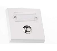 HUBER Pulsador de timbre de superficie de metal - con placa de identificación - timbre de superficie I pulsador de latón cromado - timbre puerta frontal