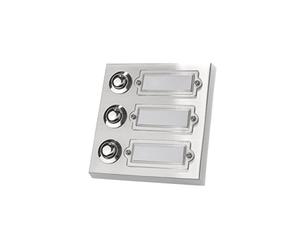 HUBER Pulsador de timbre de superficie de metal - con placa de identificación - timbre de superficie I pulsador de latón cromado - timbre puerta frontal