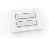 HUBER Pulsador de timbre de superficie de poliestireno - con placa de identificación iluminada - timbre frontal de plástico - interruptor de timbre, timbre de puerta