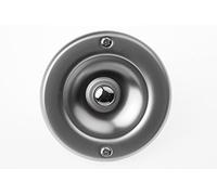 HUBER Pulsador de timbre empotrable de latón redondo, 1 compartimento, botón de timbre de puerta, empotrable en pared, de latón, cromo mate