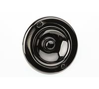 HUBER Pulsador de timbre empotrable de latón redondo, 1 compartimento, para puerta de casa, de latón, con interruptor de timbre, bruñido