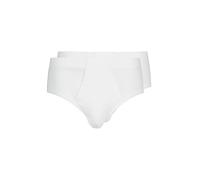 HUBER Slip con abertura paquete de 2 Duo Line de canalé fino (Blanco) blanco | M