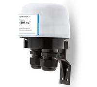 HUBER Twilight 10 Interruptor crepuscular para Exteriores, Sensor crepuscular Ajustable [5-50 Lux], protección IP65 I Interruptor crepuscular de Superficie 230V, 2 entradas de Cable