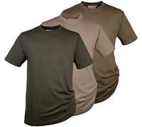 Hubertus® Pack de 3 camisetas de caza/verde oliva/beige, color liso, resistentes, paquete de tres camisetas de la S a la 8XL (2XL (56)), Caña Oliva Beige, XXL