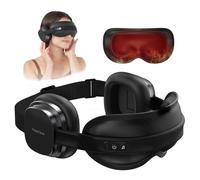 HubiCare - Máscara antiruido para los ojos con terapia de calor y música Bluetooth, auriculares para concentrarse, relajarse, dormir mejor, meditar y aliviar la tensión (Negro)