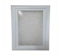 Hublot rectangular blanco para puerta de garaje (235 x 370 mm) - Cristal opaco y marco PVC - Sistema de clip rápido para paneles de 18 a 28 mm - Ideal para puerta de servicio o seccional