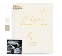 HuBorns - Diario Embarazo para Capturar Cada Momento Semana a Semana con Espacio para Fotos y Ecografías, Libro Embarazo Recuerdos Más Especiales (Claro, Italiano)